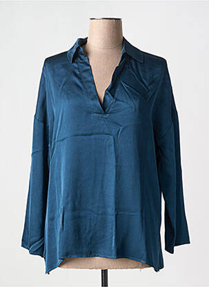 Blouse manches longues manches longues bleu LAUREN VIDAL femme