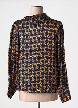 Blouse imprimé fantaisie manches longues marron NENETTE femme