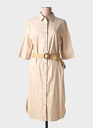 Robe mi-longue manches courtes manches courtes beige DIANA GALLESI femme