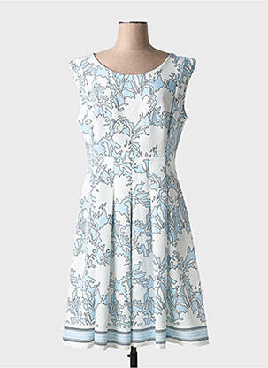Robe mi-longue imprimé fantaisie sans manche blanc FUEGO WOMAN femme