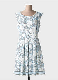 Robe mi-longue imprimé fantaisie sans manche blanc FUEGO WOMAN femme