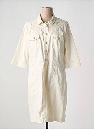 Robe mi-longue manches courtes manches courtes beige ANANKE femme