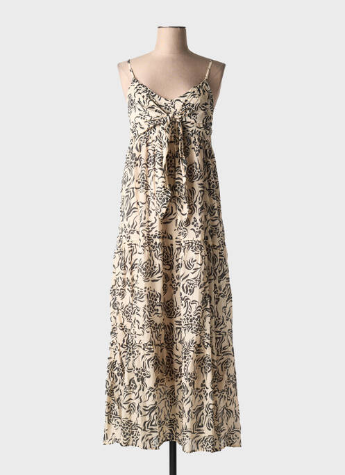 Robe longue beige LAUREN VIDAL pour femme