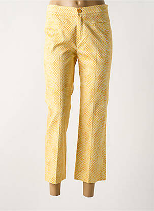 Pantalon 7/8 stretch taille normale jaune DIANA GALLESI femme