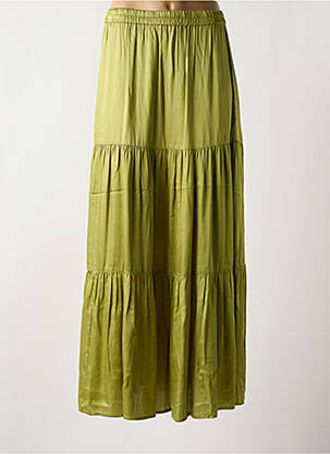 Jupe longue coupe droite vert LAUREN VIDAL femme