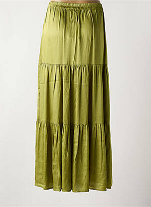 Jupe longue coupe droite vert LAUREN VIDAL femme