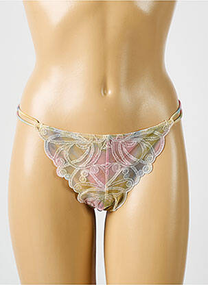 Tanga légère et transparente jaune WACOAL femme