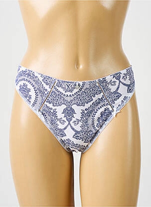 Tanga broderie bleu EMPREINTE femme