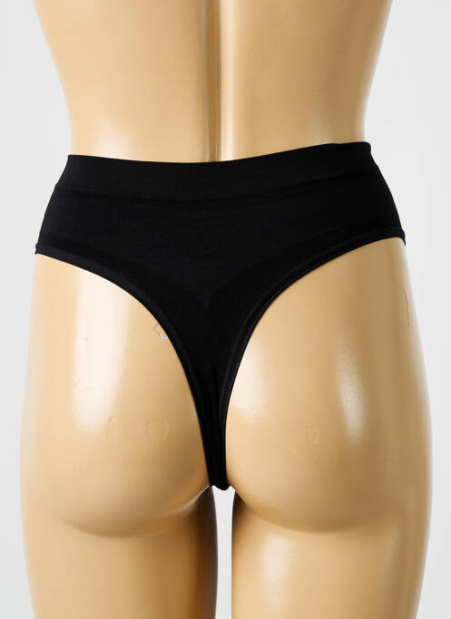 Tanga noir BARBARA pour femme