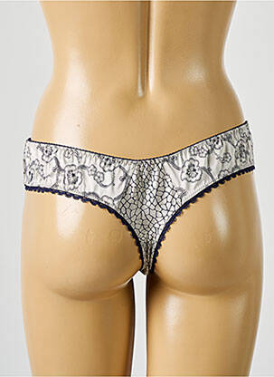 Tanga tissage satiné bleu SAWREN femme