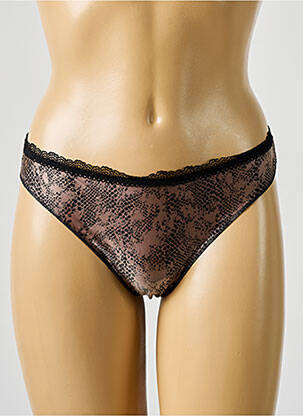 String tissage satiné marron ANTIGEL femme