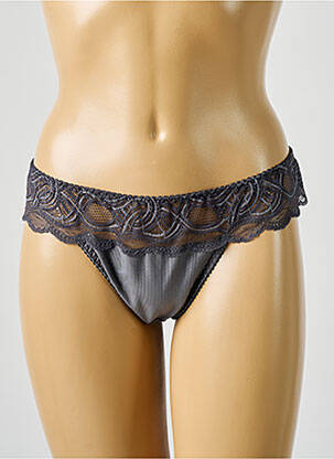 Tanga tissage satiné gris LEJABY femme