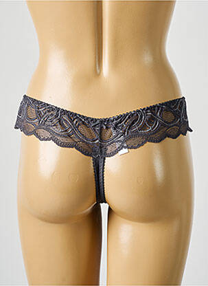 Tanga tissage satiné gris LEJABY femme
