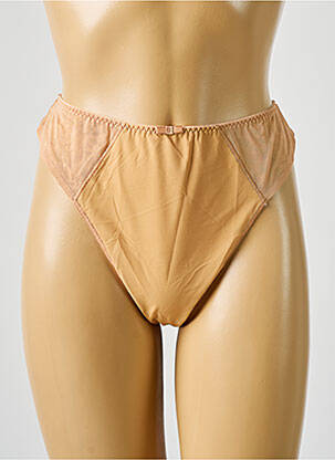 Tanga effet matière satinée marron BARBARA femme