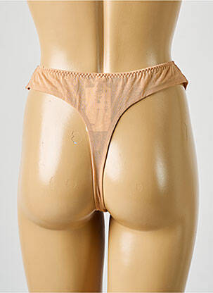 Tanga effet matière satinée marron BARBARA femme