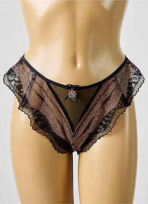 Tanga légère et transparente noir BARBARA femme