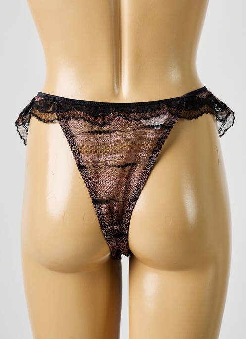 Tanga noir BARBARA pour femme