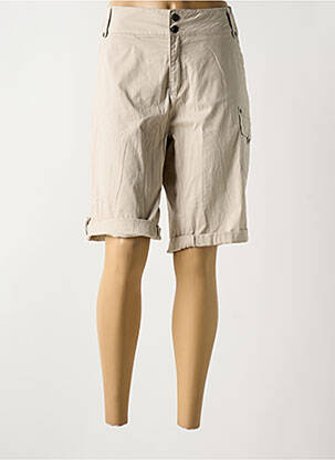 Bermuda tissage popeline taille normale beige JENSEN femme