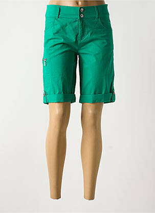 Bermuda tissage popeline taille normale vert JENSEN femme