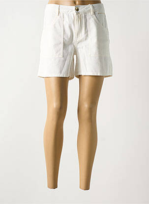 Short fermeture zippée sous rabat boutonné taille normale blanc LES P'TITES BOMBES femme