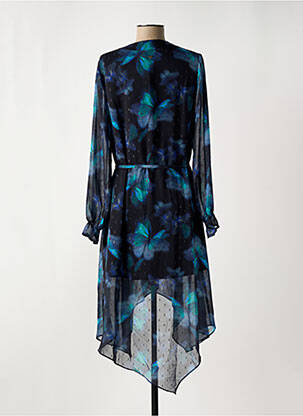 Robe mi-longue coupe fluide manches longues noir LES P'TITES BOMBES femme