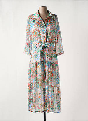 Robe longue imprimé fleurs manches 3/4 orange SALSA femme