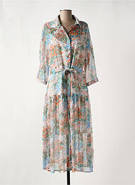 Robe longue imprimé fleurs manches 3/4 orange SALSA femme