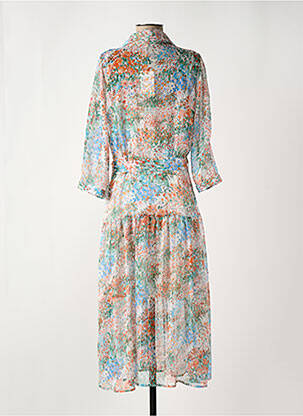 Robe longue imprimé fleurs manches 3/4 orange SALSA femme