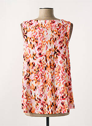 Débardeur stretch sans manche orange SIGNATURE femme