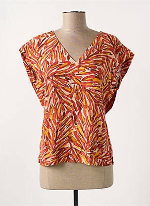 Blouse manches courtes manches courtes orange PAZ TORRAS femme