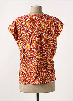 Blouse tissage popeline manches courtes orange PAZ TORRAS femme