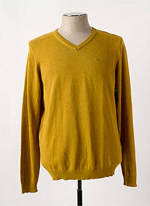 Pull col v manches longues jaune TEDDY SMITH homme