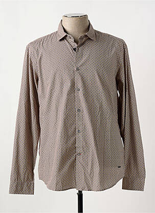 Chemise manches longues coupe cintrée beige DELAHAYE homme