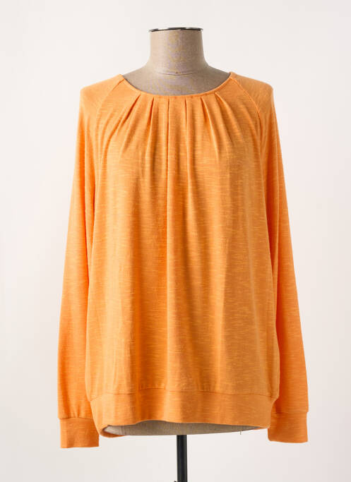 Pull tissage chiné manches longues orange CISO femme