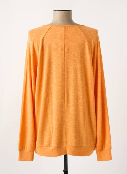 Pull tissage chiné manches longues orange CISO femme