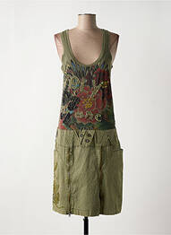 Robe mi-longue sans manche sans manche vert DESIGUAL femme