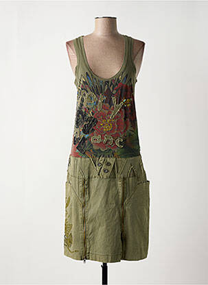 Robe mi-longue sans manche sans manche vert DESIGUAL femme