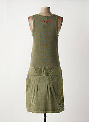 Robe mi-longue sans manche sans manche vert DESIGUAL femme