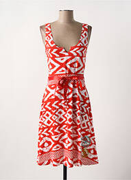 Robe mi-longue imprimé fantaisie sans manche rouge DESIGUAL femme
