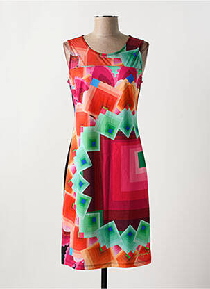 Robe mi-longue sans manche sans manche orange DESIGUAL femme