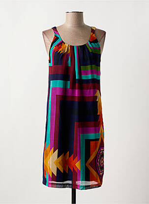 Robe mi-longue coupe fluide sans manche bleu DESIGUAL femme