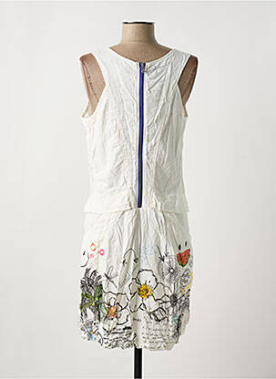 Robe mi-longue imprimé fantaisie sans manche blanc DESIGUAL femme