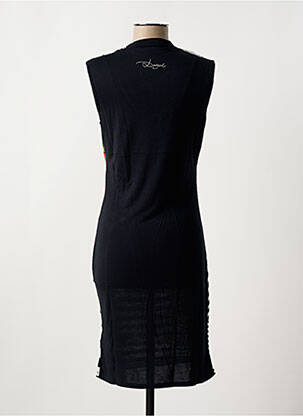 Robe mi-longue imprimé fleurs sans manche noir DESIGUAL femme