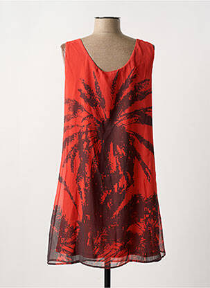 Robe courte sans manche sans manche orange DESIGUAL femme