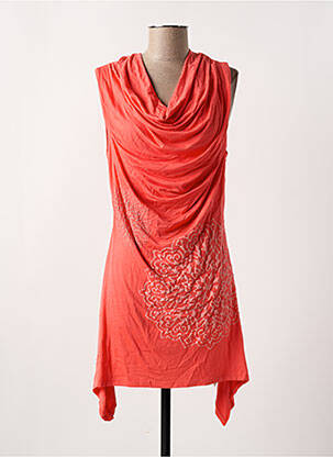 Tunique sans manche coupe asymétrique orange DESIGUAL femme