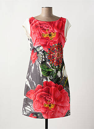 Robe courte manches courtes manches courtes blanc DESIGUAL femme