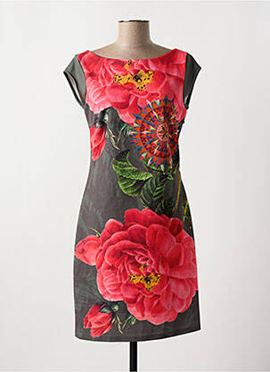 Robe courte manches courtes manches courtes vert DESIGUAL femme