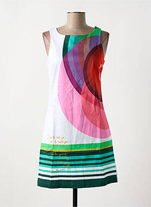 Robe courte sans manche sans manche blanc DESIGUAL femme