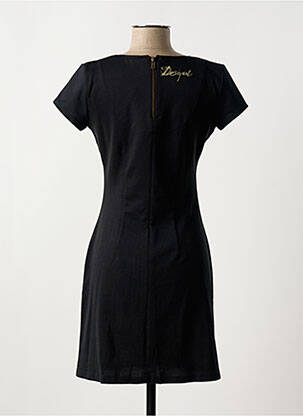 Robe courte fermeture zippée au dos manches courtes noir DESIGUAL femme