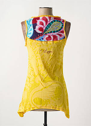 Tunique sans manche tissage jersey jaune DESIGUAL femme